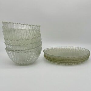 Vintage Arcoroc Plates and Bowls Seabreeze Set of 4-7.5" Plates and 6-5.5" Bowls